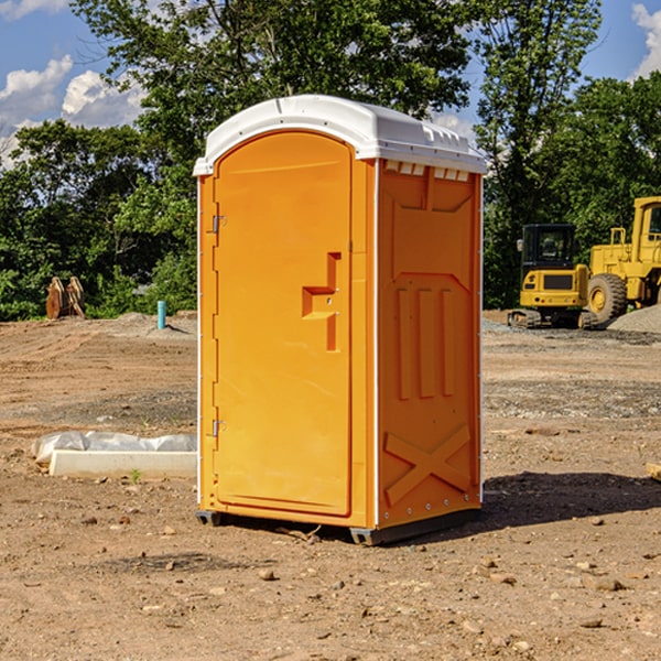 how often are the porta potties cleaned and serviced during a rental period in Byron